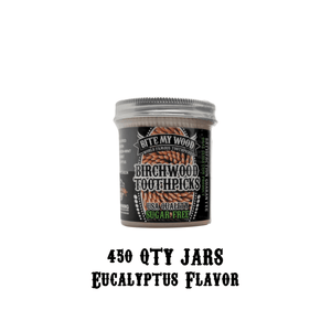 BiteMyWood Flavored High Quality USA Birchwood Toothpicks in Plastic Jars - 2 Sizes Available