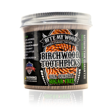 Load image into Gallery viewer, BiteMyWood Unflavored High Quality USA Birchwood Toothpicks in Plastic Tube Or Jars - 2 Sizes Available
