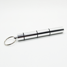 Load image into Gallery viewer, Portable Toothpick Holders – Keychain with Screw Cap in Aluminum &amp; Wood Designs
