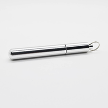 Load image into Gallery viewer, Portable Toothpick Holders – Keychain with Screw Cap in Aluminum &amp; Wood Designs
