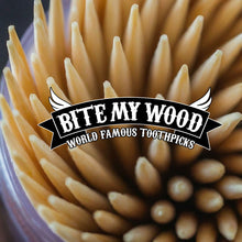 Load image into Gallery viewer, 10000 Qty BiteMyWood Birchwood Single Point Toothpicks In Cardboard Sleeve
