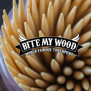 10000 Qty BiteMyWood Birchwood Single Point Toothpicks In Cardboard Sleeve