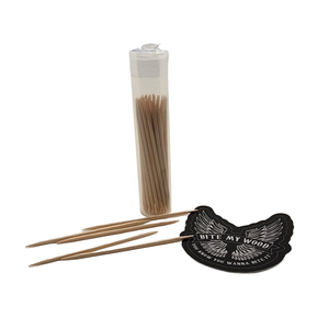 BiteMyWood Unflavored High Quality USA Birchwood Toothpicks in Plastic Tube Or Jars - 2 Sizes Available