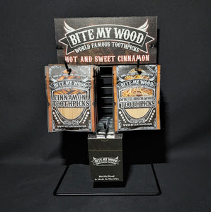 BiteMyWood 2 Hook Metal Store Display Stand With Card Holder